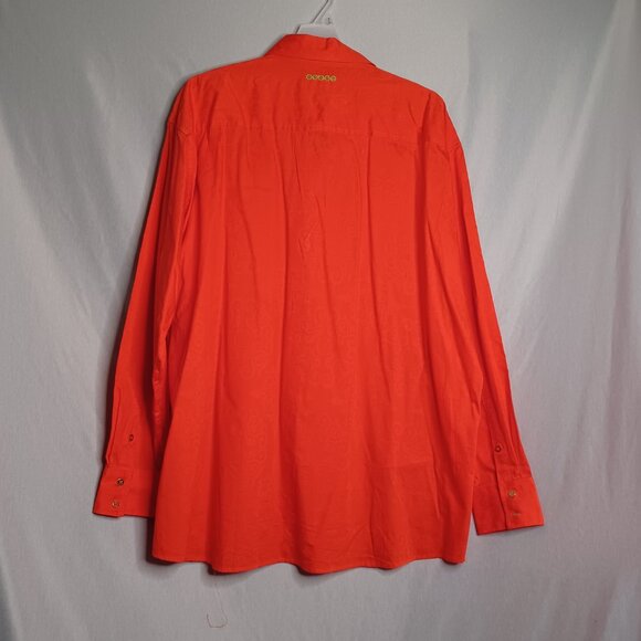 Coogi Shirt Mens 4XL Dark Orange Button Down Long Sleeve HipHop Streetwear - Picture 2 of 9